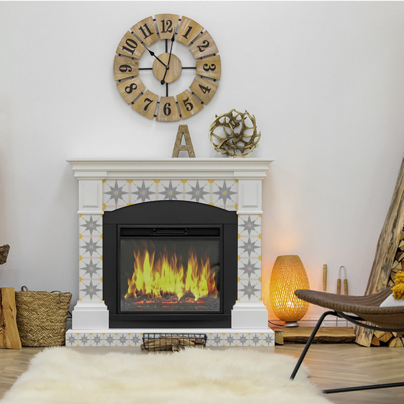 Carreau de mosaïque auto-adhésif en vinyle 7 po x 7 po, Blanc / Gris / Jaune