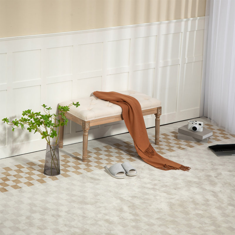 Banc de repose-pieds capitonné Traditional