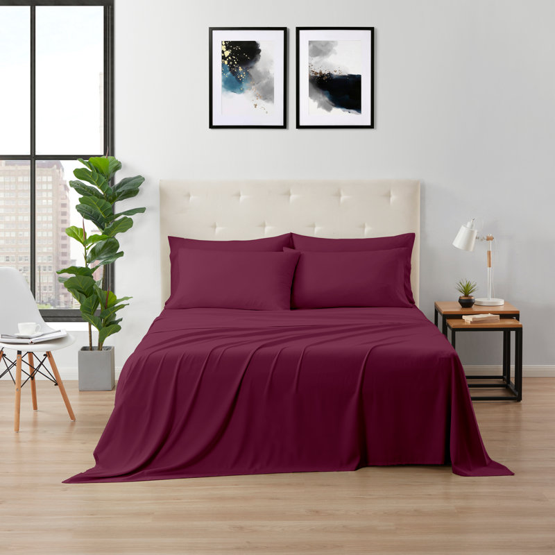 Ensemble de draps 6 pièces Kathy Ireland , Framboise, Twin Sheet set with 4 additional pieces