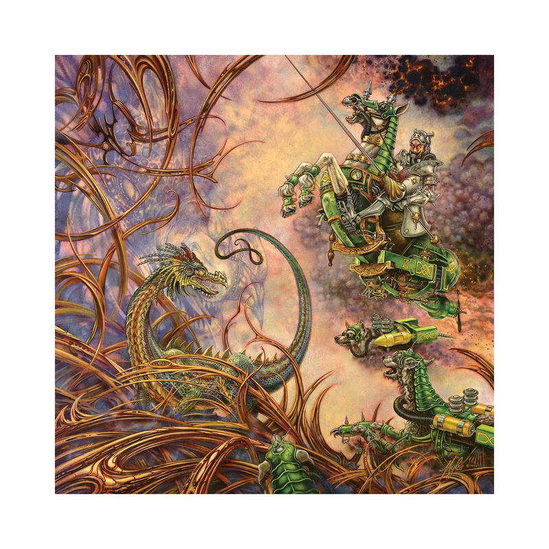 The Green Knight by Myles Pinkney - Wrapped Canvas Painting, 30.48 cm H x 30.48 cm W