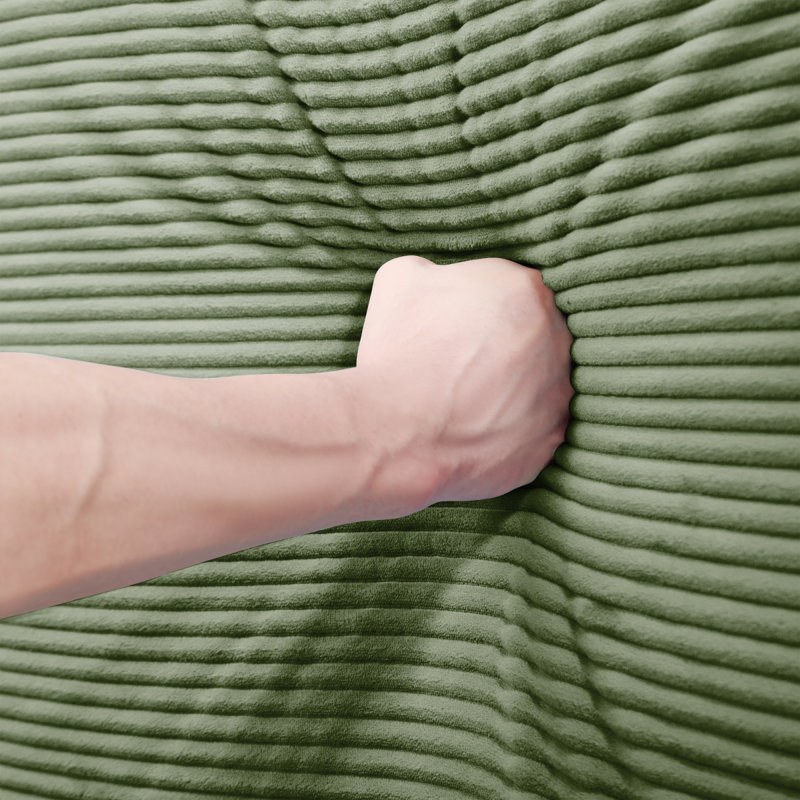 28 repose-pieds en velours côtelé - vert, Vert