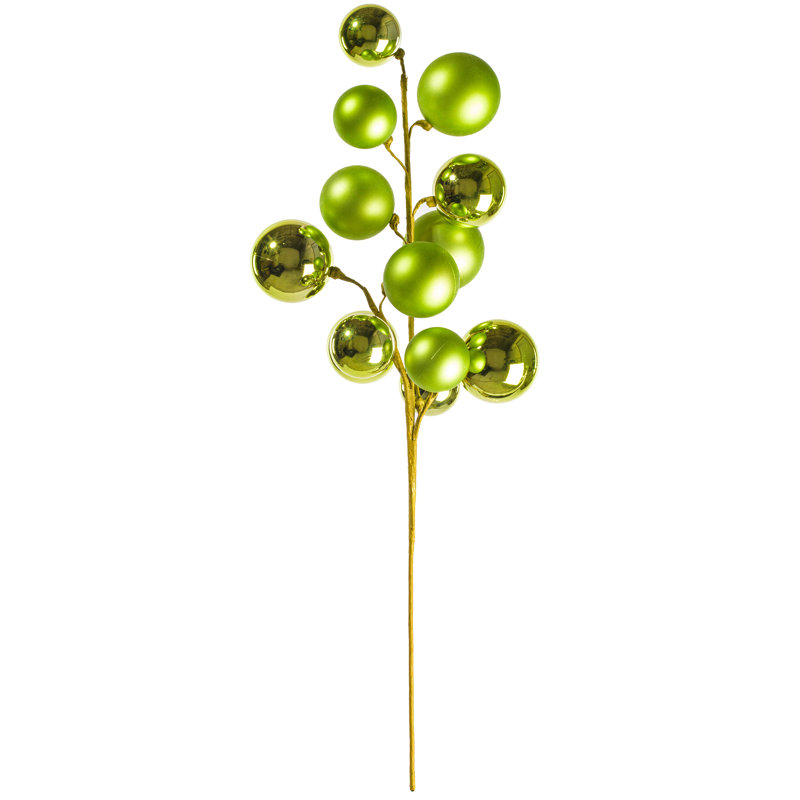  30" Celadon Ball Ornament Spray., Celadon