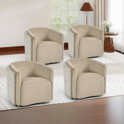 Fauteuil demi-tonneau pivotant de style contemporain 33,5 po