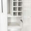 Quinn Wooden Pantry Cabinet with Glass Doors & 5-Tier Pull-Out Shelf