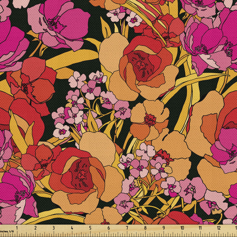 Chanyia Romantic Botanical of Blossoming Flowers Multi-Purpose Fabric