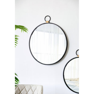 Miroir mural 24 po x 27 po noir - Accent de style moderne pour le salon, la chambre à coucher, le vestibule, le vestibule, augmente la luminosité de la pièce avec un reflet naturel et améliore l'éclairage