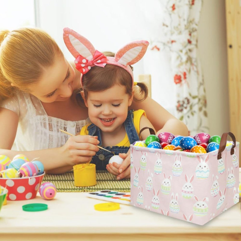 Rectangular Easter Basket,Girl Easter Basket,Nursery Hamper,Kids Toy Storage Basket For Baby Bedroom,Kids Storage Bin,Toy Gift Organizerm,Home Decor
