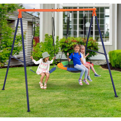 Balançoire avec support pour enfants en plein air