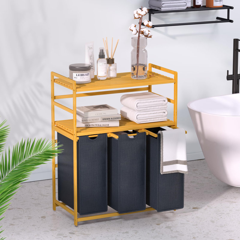 Laundry Sorter, Black/Brown