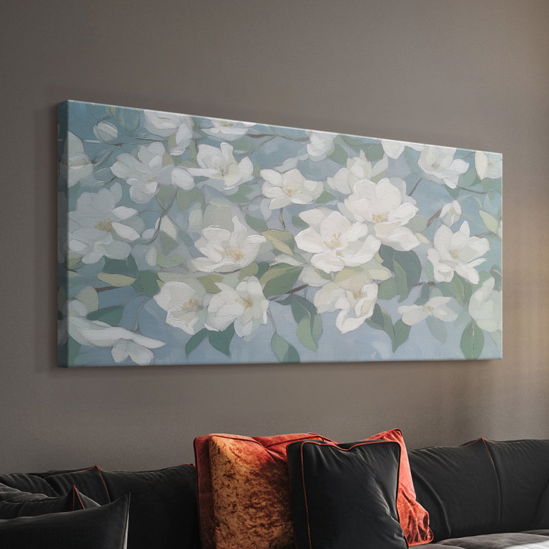 Botanical Series-CXLVII- Toile tendue avec châssis - Prêt à accrocher, H 16 po x l 32 po