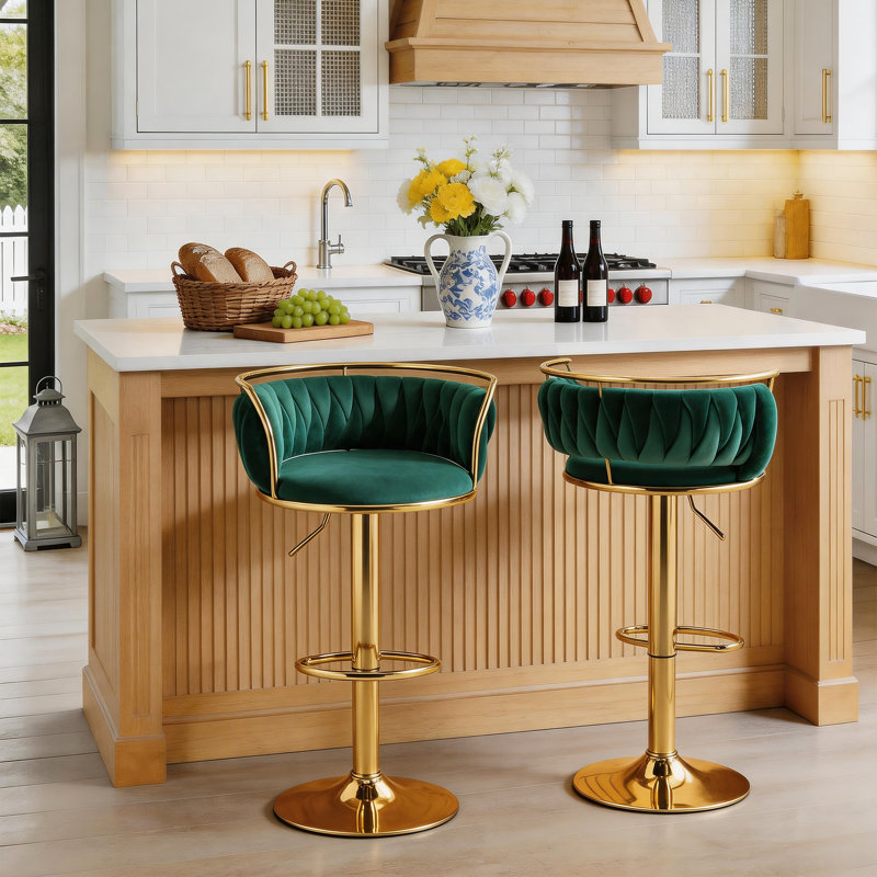 Tabouret de bar Christal, Vert foncé, Gold