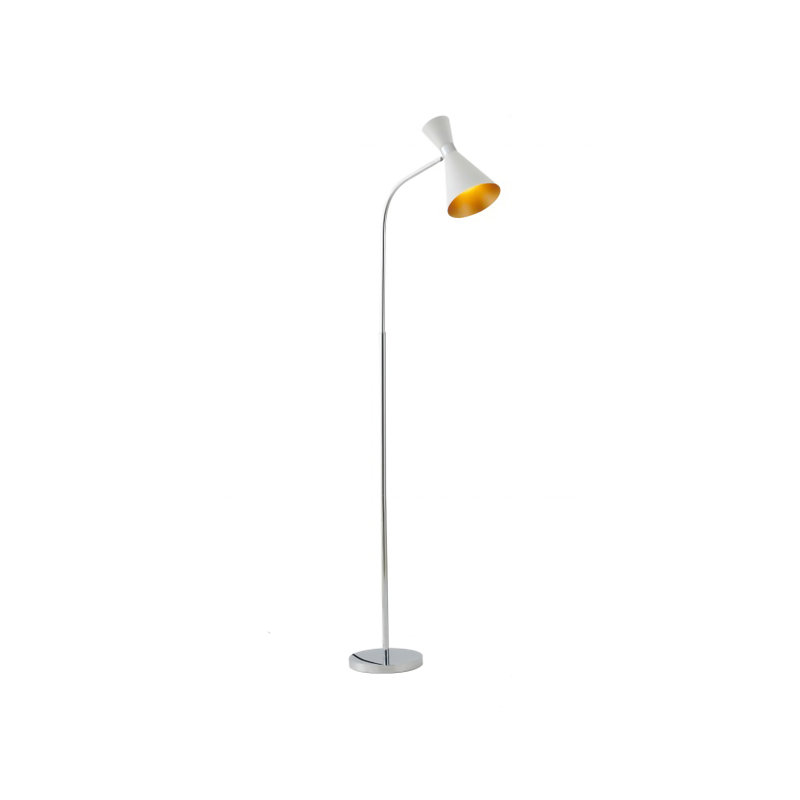 1-Light White Iron Floor Lamp With A Shade