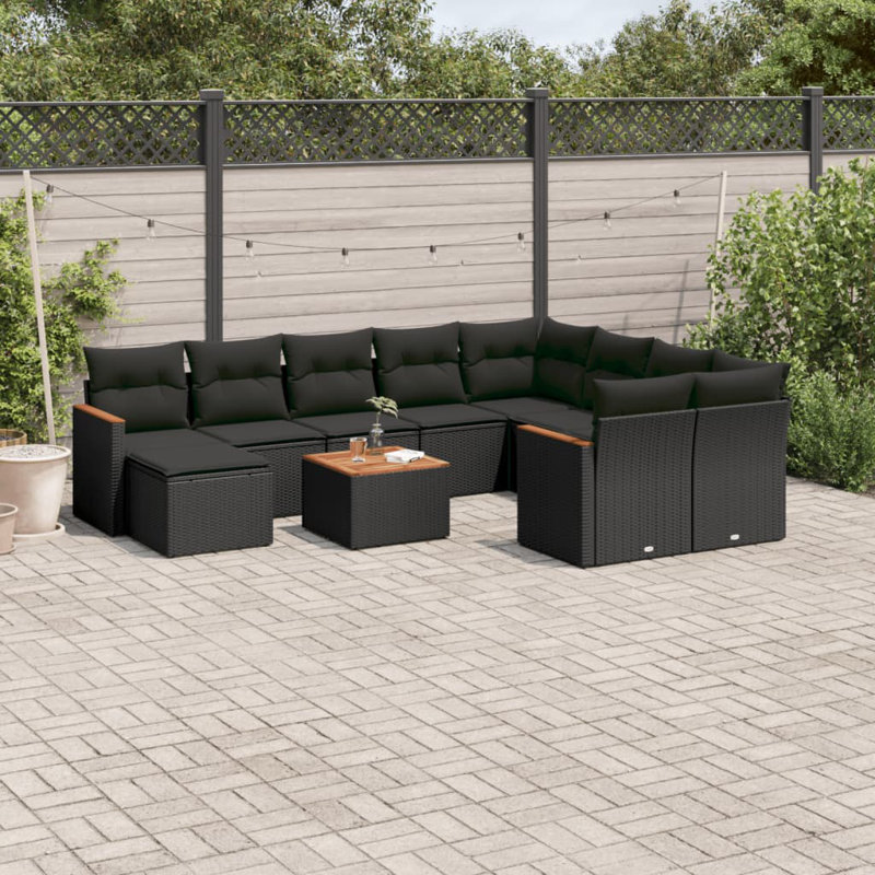  Garden Sofa Set Black