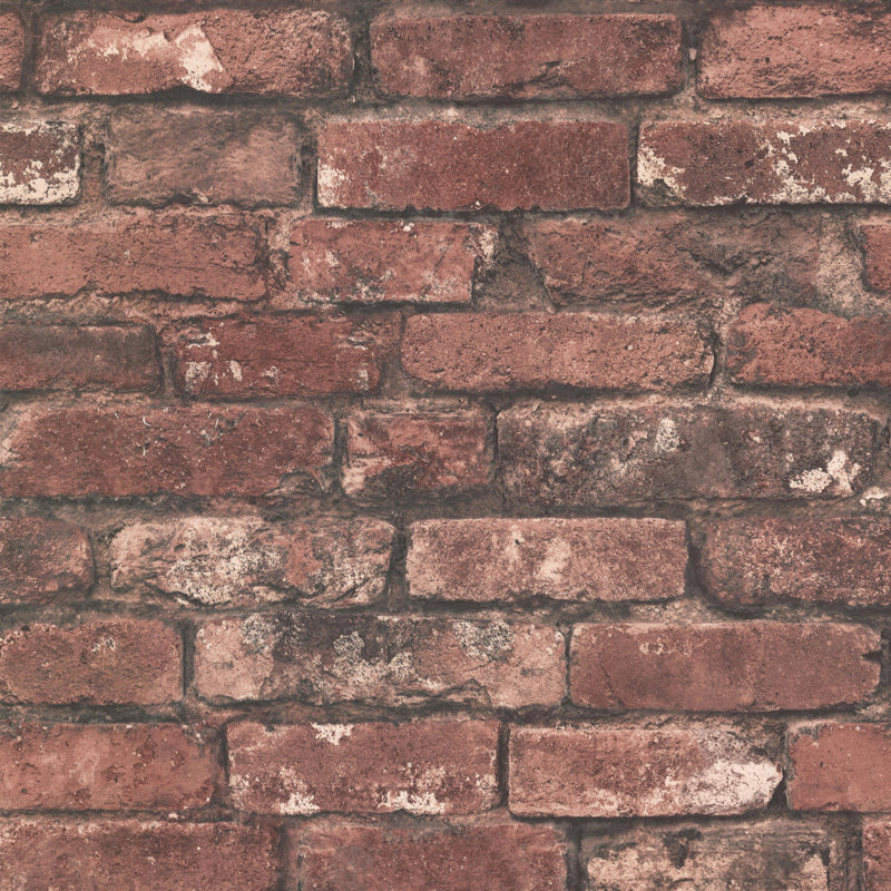 Non-Pasted Brick Wallpaper Roll, Red