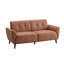 Canapé en cuir 70 po Petite Leathaire, canapé rembourré style Mid-Century, causeuse