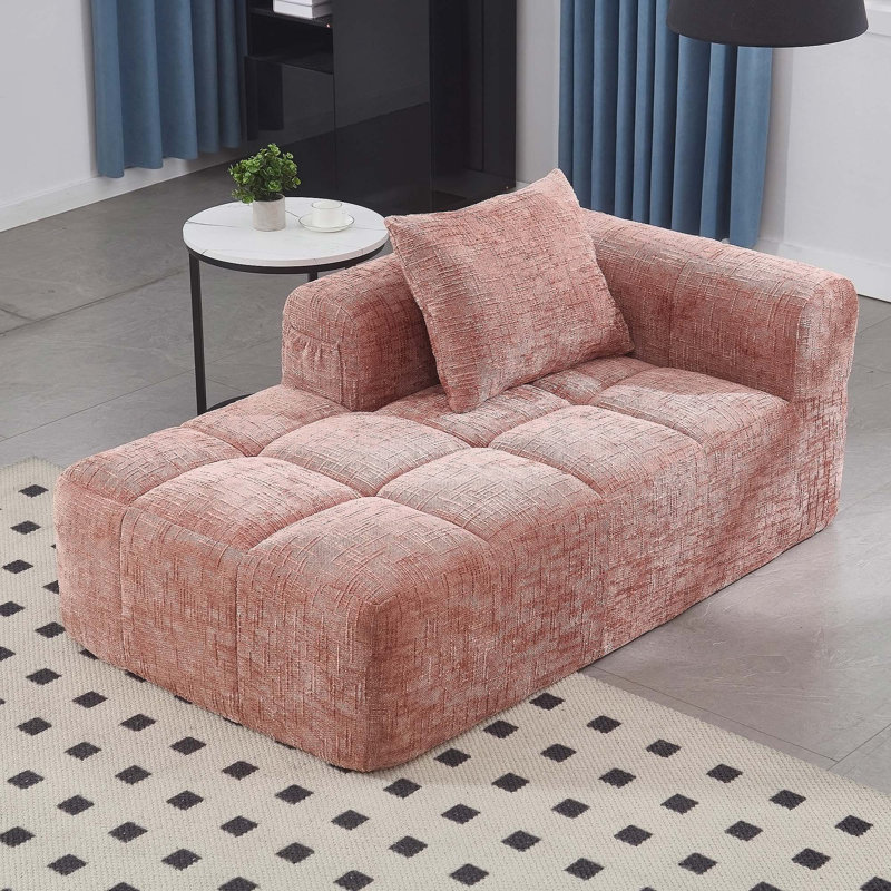 Canapé confortable en chenille pour diverses pièces, rehaussant l'ambiance de la maison, Rose
