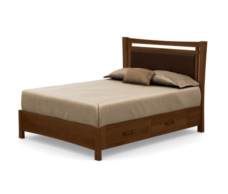 Monterey Upholstered Platform Storage Bed, King, Cognac Cherry, Brazil