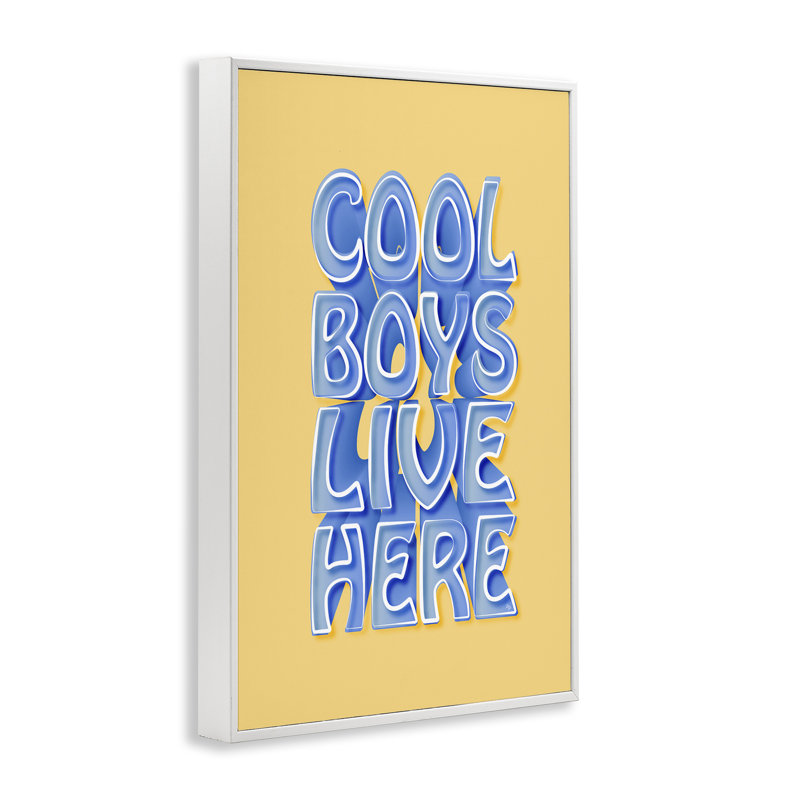 «Cool Boy Live Here», estampe numérique par Martina Pavlova, Estampe numérique encadrée blanc bord de mer, H 30 po x l 20 po
