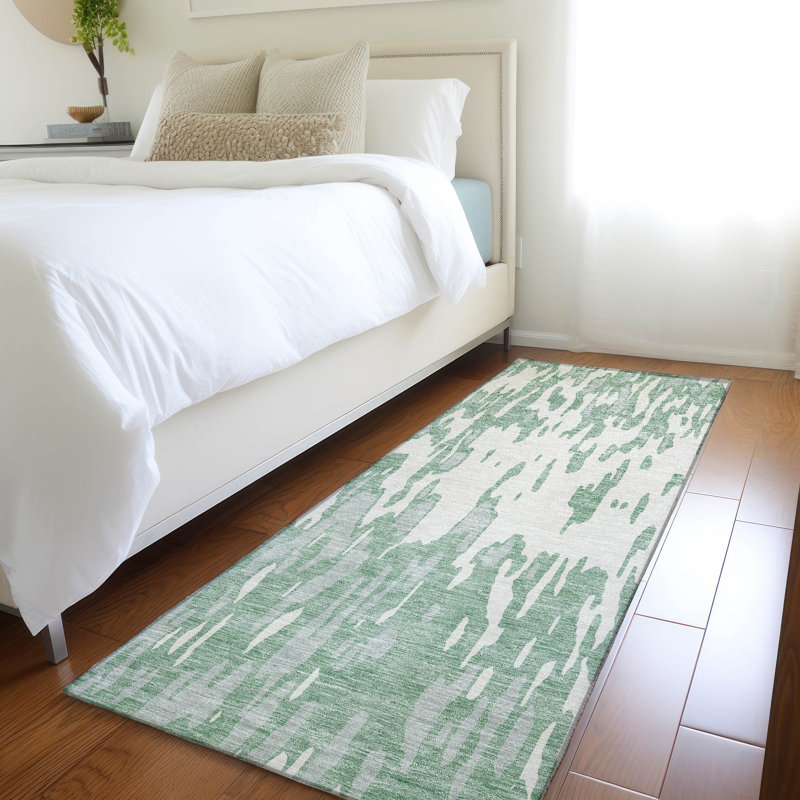 Premium Machine Washable Prisco Sage Rug, Runner 2'3" x 7'6"