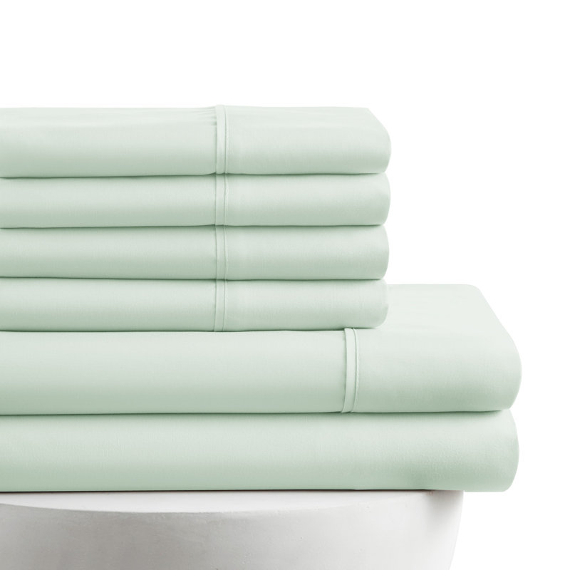 Ensemble de draps en micro-fibre, Menthe, Ensemble de draps pour taille de lit très grand a