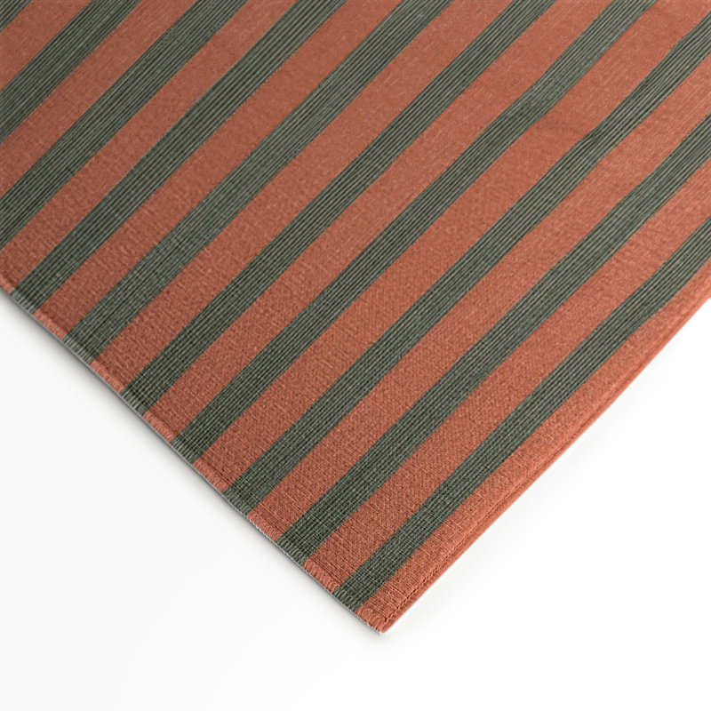 Tapis intérieur / extérieur brun HorizontalStripes, Rectangle 5 pi x 7 pi