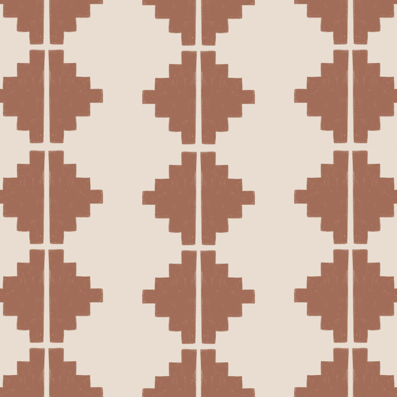 Coussin décoratif d'intérieur en terre cuite aztèque, Imprimé bloc brun, Rectangle H 15 po x l 22 po