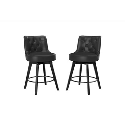 Roland Swivel 26.7'' Upholstered Counter Stool