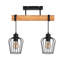 2-Light Black Semi Flush Mount