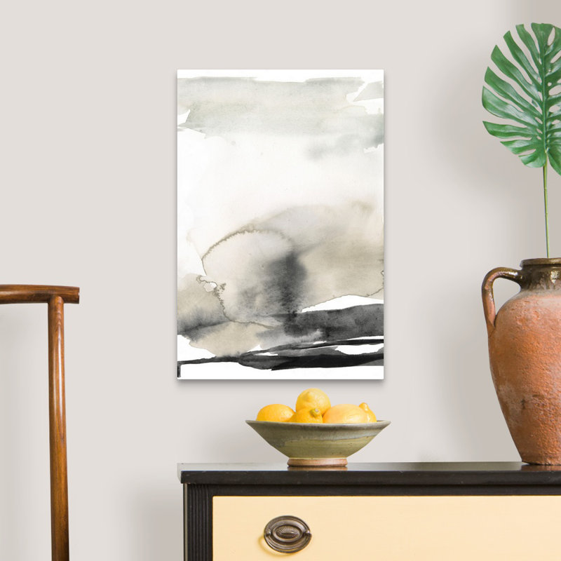 «Ebony Horizon Triptych III» par Jennifer Goldberger - reproduction d'art, H 24 po x l 16 po x P 1,25 po, Toile tendue