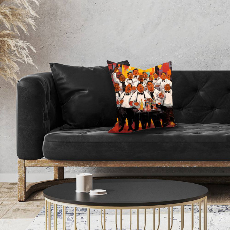 The good evening Man Black Poly Twill Throw Pillow – Poly Twill Throw Pillow with Insert, Double-Sided Print