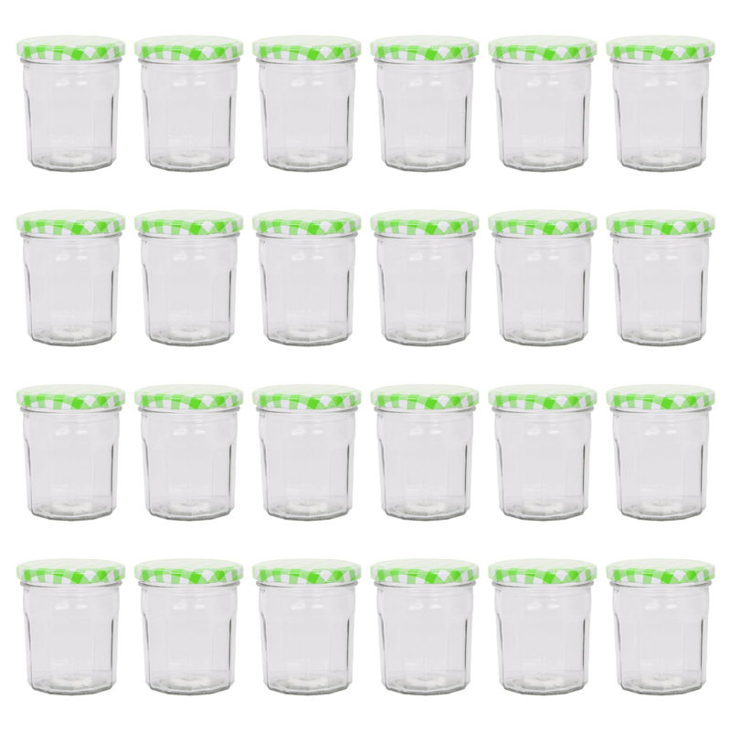 Argon Tableware Glass Jam Jars with Lids, 250ml, Clear