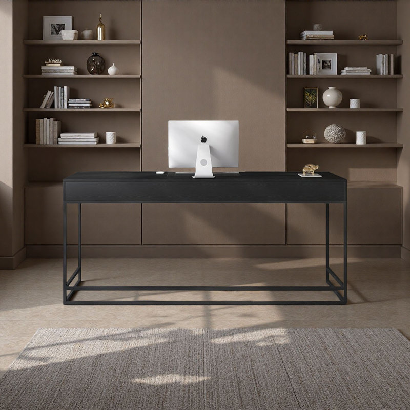 Bureau minimaliste moderne italien avec bois de frêne, H 29,5 po x l 47,2 po x P 23,6 po