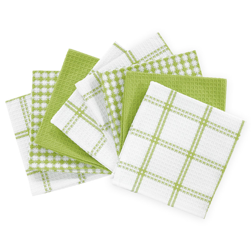 T-fal Flat Waffle Kitchen Dishcloth Set, Green
