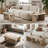 Modular Travertine Coffee Table Set of 2
