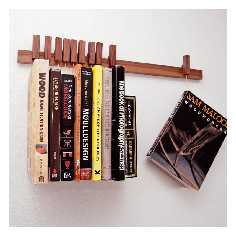 Hans Solid Wood Magazine Rack, Walnut