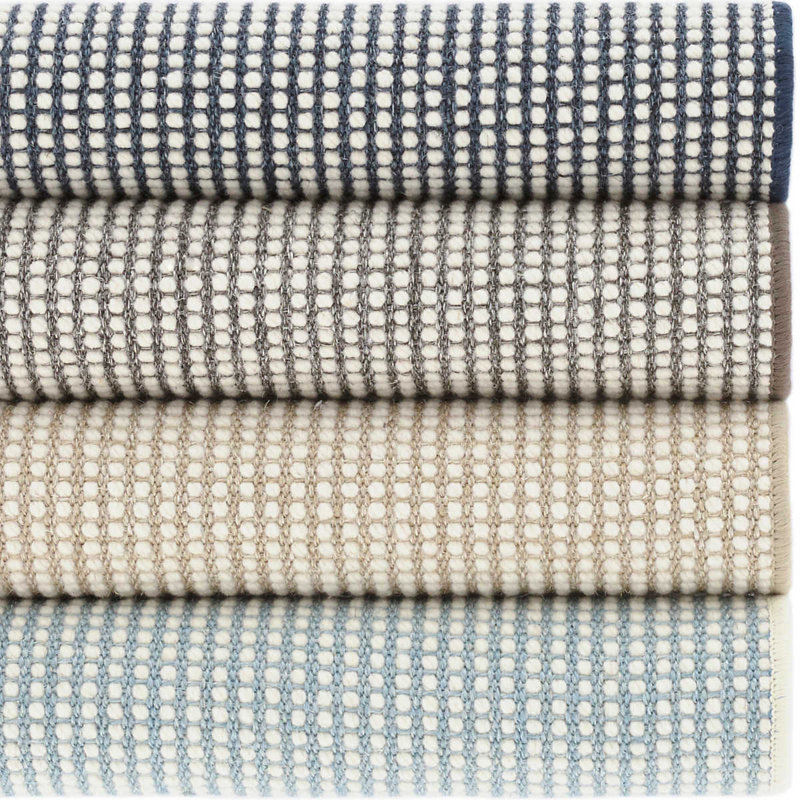 Tapis en sisal / laine tissé Pixel, Rectangle 9 pi 6 po x 13 pi 6 po, Ciel / ivoire