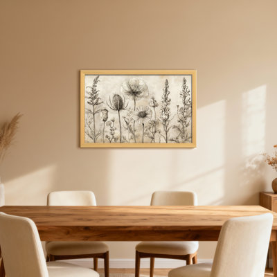 Plants &Flowers Botanical Floral Sketch Vintage Style Print