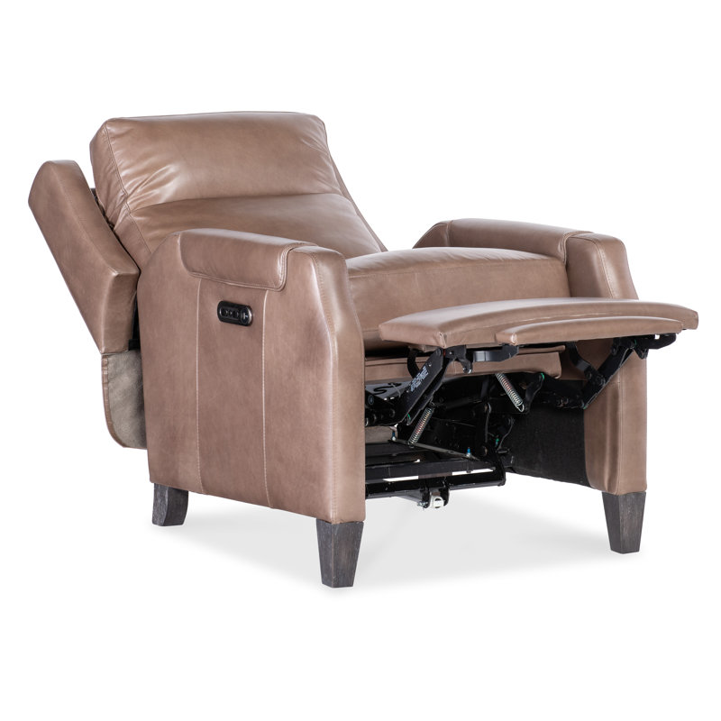 Leather Glider Recliner, Light Mocha