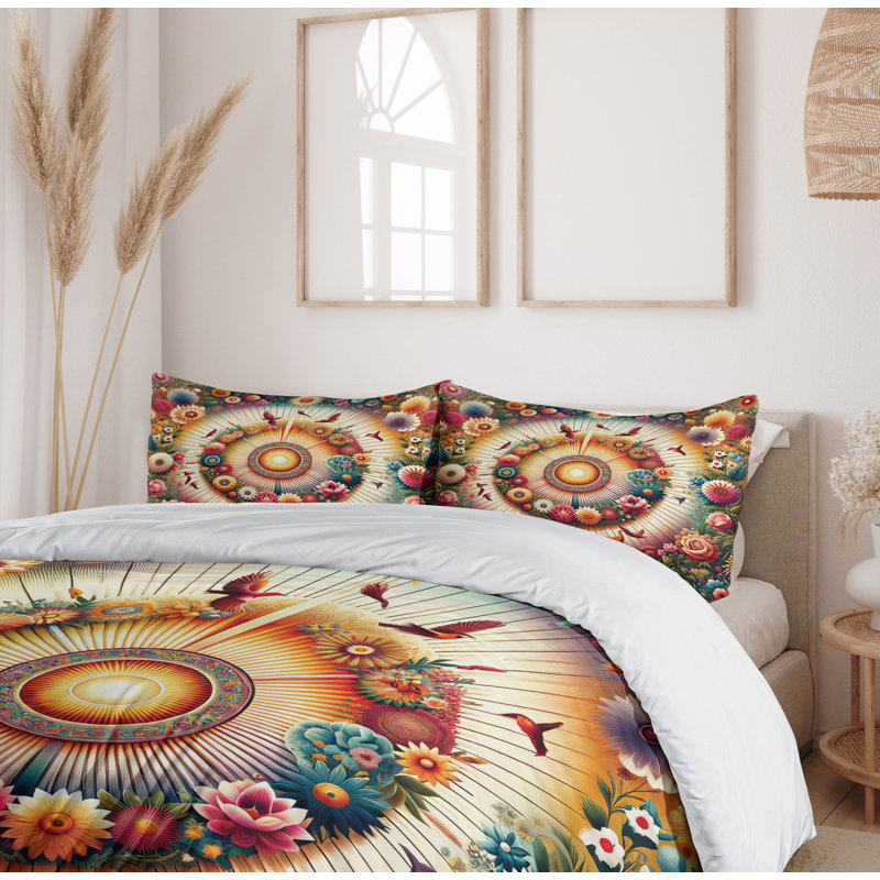 Floral Duvet Cover, Queen Duvet Cover + 2 Standard Shams