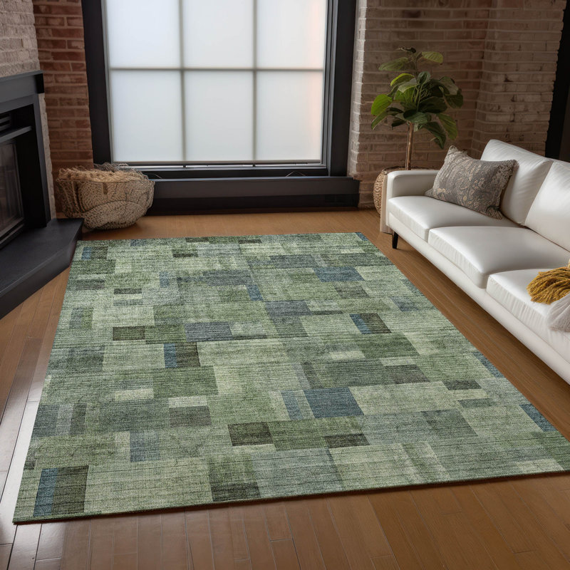 Tapis intérieur / extérieur Heffington avec envers antidérapant, Rectangle 5 pi x 7 pi 6 po