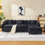 Canapé modulaire en L 108 po avec canapé-lit modulaire en L 108 po avec repose-pieds en chenille et siège profond avec coussin pour le salon, la chambre à coucher et un appartement-129455680