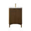 Ensemble de meuble-lavabo autoportant simple 24 po en brume de noyer avec plateau en pierre d'ingénierie Tavoleto Tavoleto-94514451-94514453