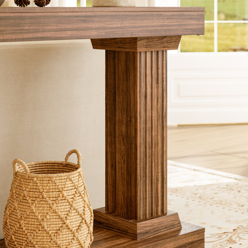  Table console 63 po, Marron foncé
