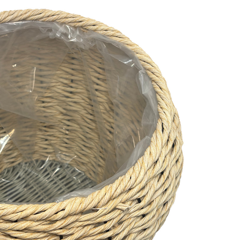 Couvercle de jardinière tissé avec cadre en métal pour une utilisation intérieure / extérieure, 14.2" H x 15" W x 15" D