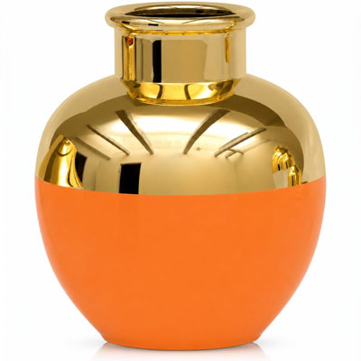 Ceramic Rounded Table Vase with Narrow Opening
