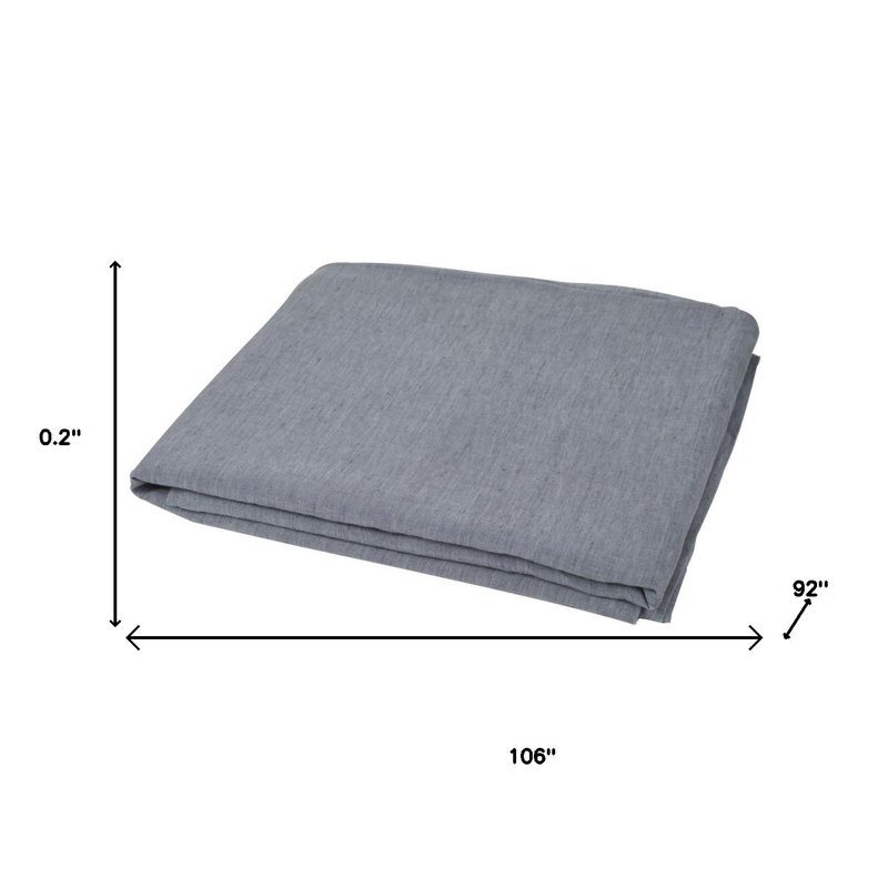 Slate Gray Linen Full Double Flat Sheet