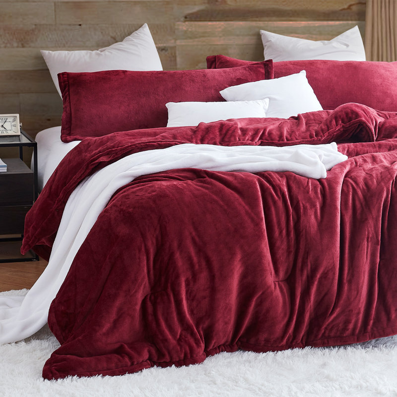Touchy Feely Coma Inducer Microvelvet Oversized Comforter Set, Queen Comforter + 2 Standard Shams, Gray