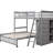 Wooden Twin Over Full Bunk Bed In Gray With Six Drawer Cabinets And Adjustable Shelf Spaces Drawers, Capabilities, A Setup Potential-1707211963