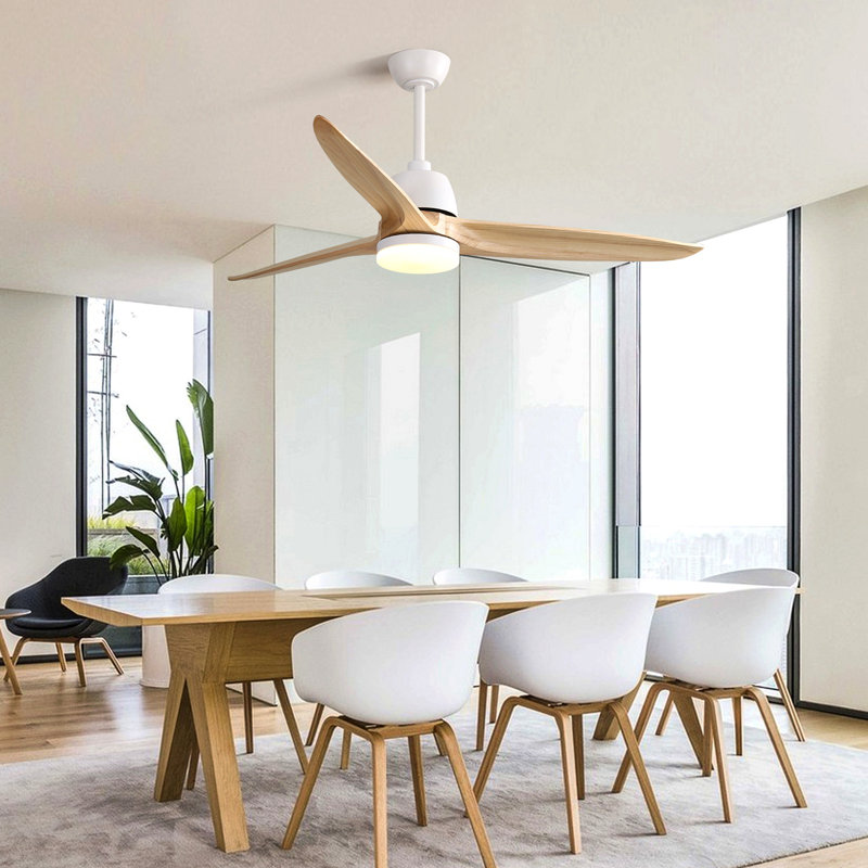 56 Inch Ceiling Fan Light With 6 Speed Remote Energy-Saving Dc Motor Matte White