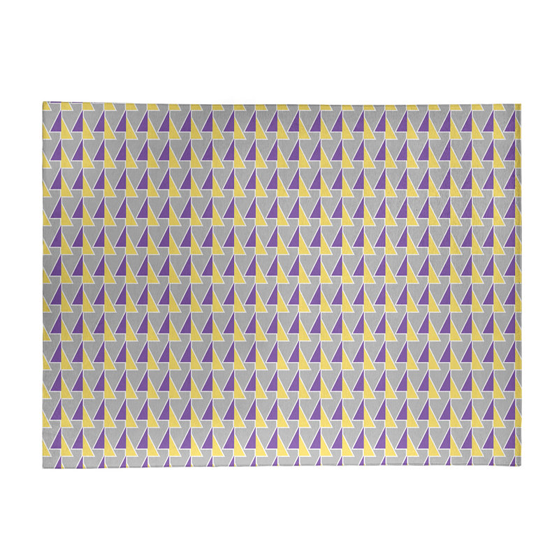 Tapis avec flèches déplacées mauve/jaune/mauve clair, Rectangle 5 pi x 7 pi